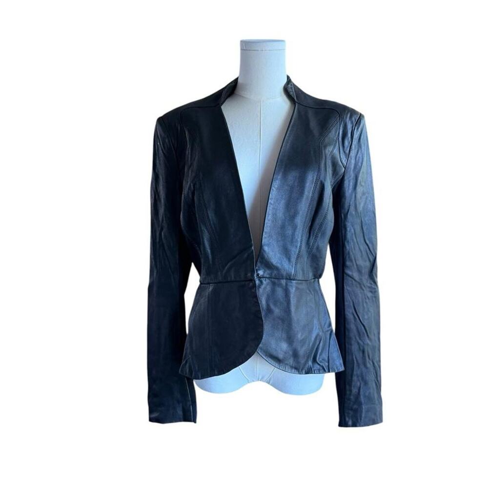 Bebe black leather jacket with